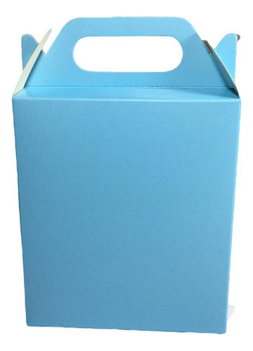 Kit 100 Mini Sacola Caixa De Papel 16x4x10,5 Baby Blue