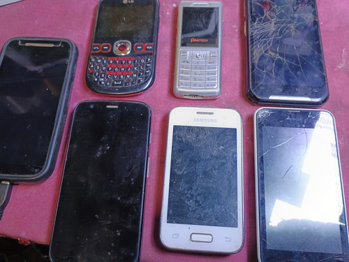 Lote De 7 Teléfonos Celulares Varias Marcas Leer (Usado)