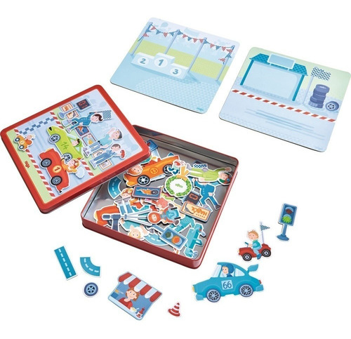 Caja De Juego Magnético Autos De Carrera Haba
