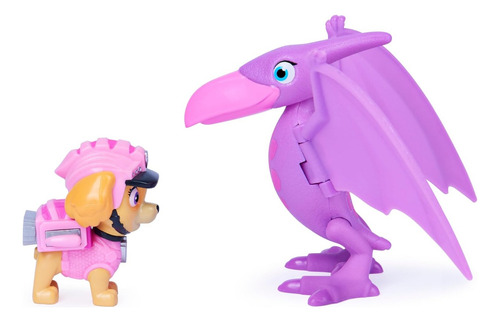 Paw Patrol Skye Con Pterodactilo Dino Rescue Spin Master +3