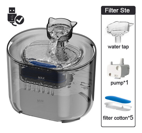 Fuente De Filtro Automática Para Mascotas Con Sensor Cat Wat