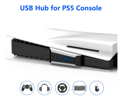 Hub Usb Yoxzus Para Ps5, Compatível Com Expansor De Porta Us