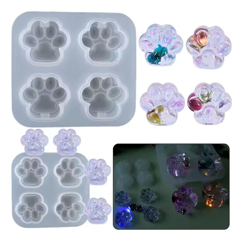 Forma Molde Silicone Resina 4 Patinhas Pata Cachorro Gato