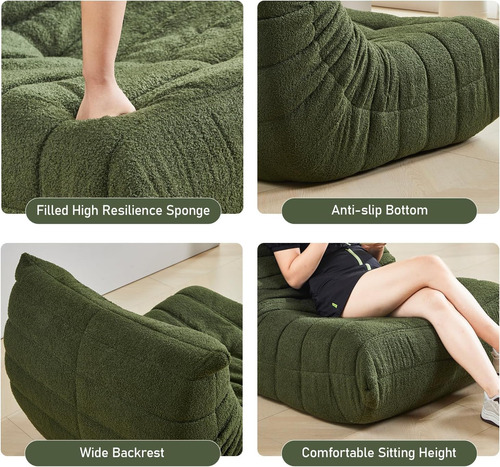 Sofa Togo Comodo Y Elegante Color Verde Fondo Antideslizant