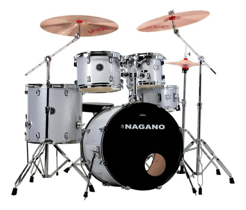 Bateria Nagano Garage Fusion 20 Silver Sparkle Com Banco
