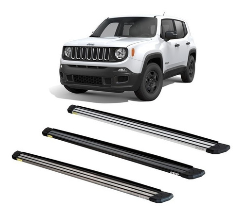 Estribo Aluminio Preto Slim Jeep Renegade 2015 2023