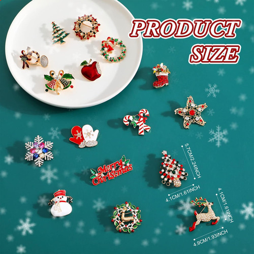 Cindeer 16 Pcs Broches Y Alfileres Para Mujeres Piedra...