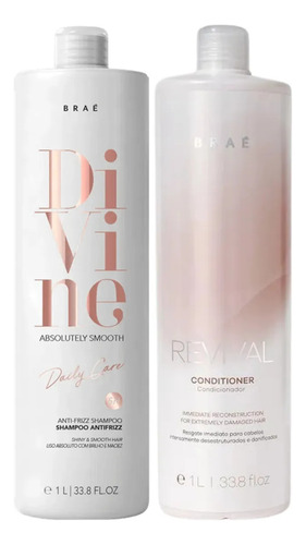 Kit Braé Divine Shampoo 1l + Revival Condicionador 1l