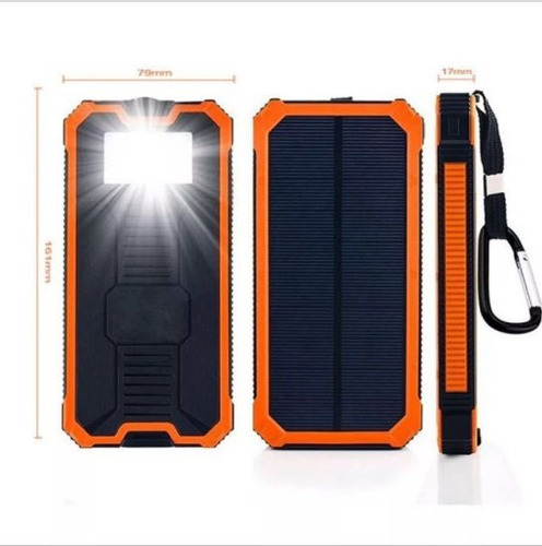 Cargador Power Bank Solar 20000mah 2 Usb Contra Agua Polvo