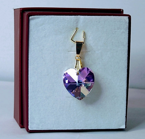 Imagem 2 de 4 de Pingente Cristal Swarovski Vitrail Light 1,4cm Folh. A Ouro