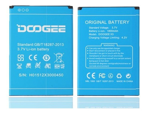 Batería Compatible Con Doogee X3 De  1800mah Sellada