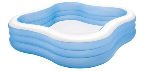 Alberca inflable cuadrada Intex 57495 de 229cm x 229cm x 56cm 1250L amarilla y azul caja