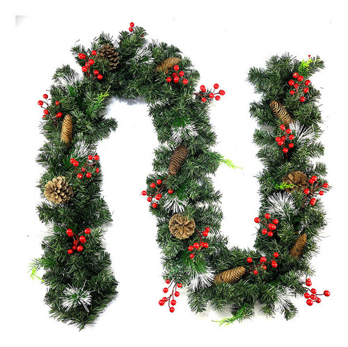 Guirnalda Navidad Pvc 9 Ft Flexible Con Lazo For Decoración