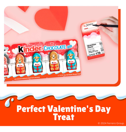 Chocolate Kinder Figures San Valentín Osos 6-pack Importado
