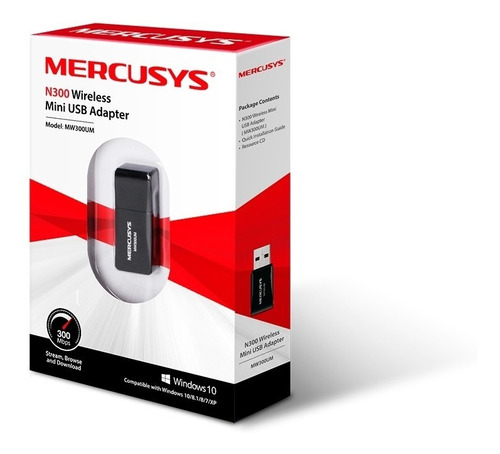 Adaptador Usb Mercusys Mw300um 300mbps Wireless N