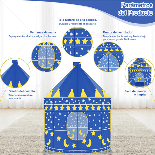 S Tienda Niños Carpa Castillo Casita Portátil Juguete,con