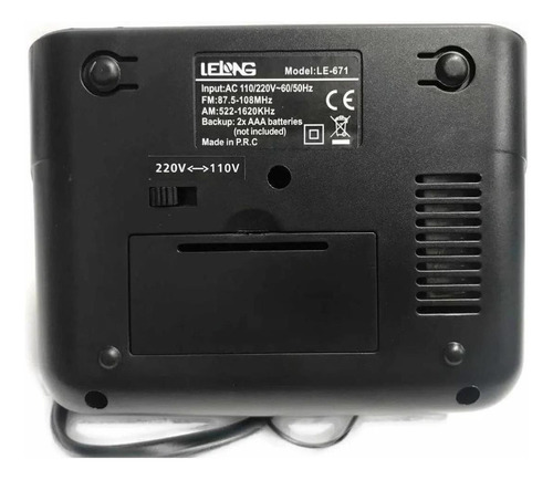 Rádio Relógio Digital Despertador Alarme Duplo Lelong Le-671