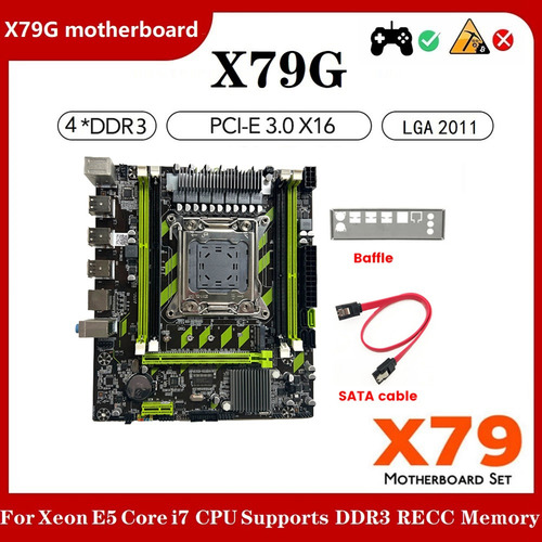 Placa-mãe X79g+cabo+moldura Lga2011 4xddr3 Recc Slot M.2 N