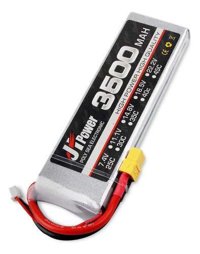 Bateria De Lítio Z Jhpower 7.4v 3500mah 2s 35c Com Xt60 0006