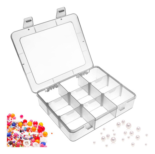 Caja De Almacenamiento Transparente 9 Rejillas Para Manualid
