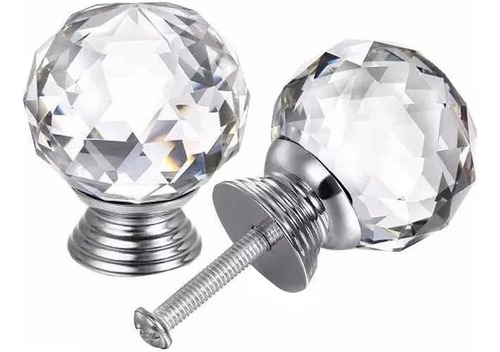 Tirador Alto Cristal Diamante Jumbo 4 Cm X10 Kuchen