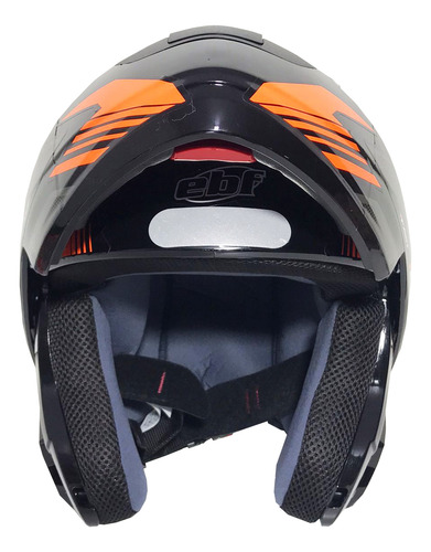 Capacete Unissex Ebf Fast E08 Robocop Preto Laranja Tam 60