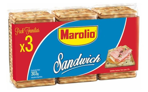 Pack X 18 Unid. Galletitas  Sand303  318 Gr Marolio Galleti