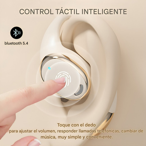 Audífonos Bluetooth Inalámbricos de Oído Abierto 30 Horas de Batería – Con Micrófono Integrado, Diadema Deportiva y Alta Fidelidad para Android, iOS y PC