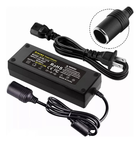 Adaptador De Corriente Encendedor Coche 110v Ac A 12v Dc120w