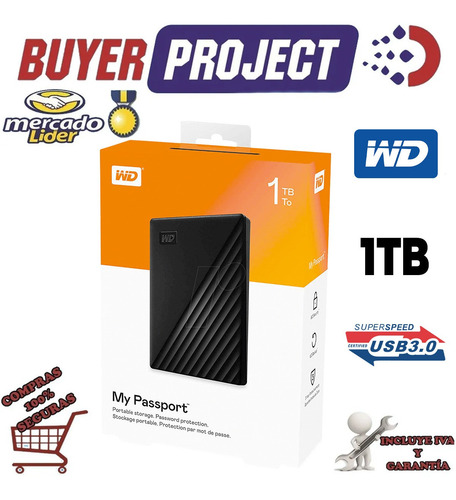 Disco Duro Externo 1tb Western Digital My Passport Usb 3.0