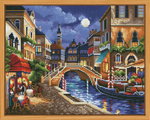 Pintando Con Diamantes 43x54 Cm  Noche De Luna En Venecia
