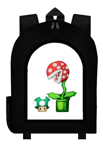 Mochila Negra Mario Bros Art#ar33