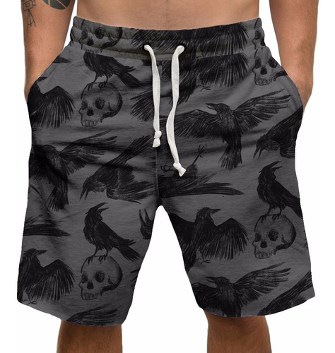 Bermuda Moletom Caveira 3d Skate Halloween Mercenarios King | Mercado Livre