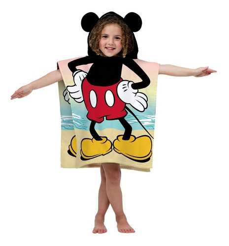 Toalla Infantil Poncho De Microfibra Disney Varios Modelos Mickey Mouse
