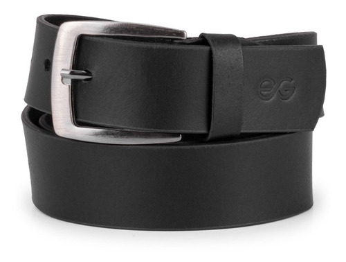 Cinto Casual Masculino Fivela Metal Maciço Couro Legítimo Cor Preto Tamanho G (serve calça 46-48)