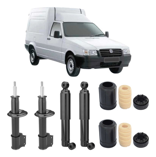 Kit 4 Amortecedor Fiorino 93 94 95 96 97 98 99 Nakata + Kit