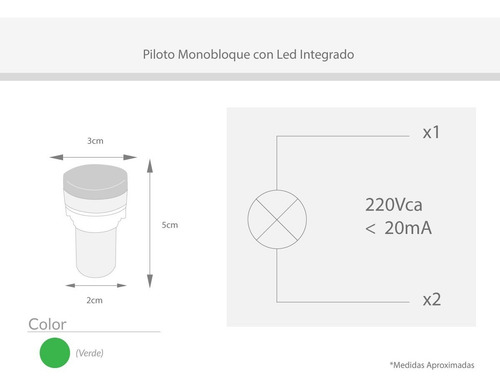 Imagen 4 de 9 de Luz Piloto Monobloque Led Integrado Ojo De Buey Ambar 230v