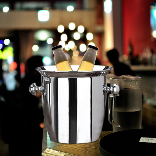 Cubo De Hielo De Acero Inoxidable Con Mango Duradero Para 5l