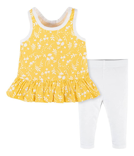 Gerber Baby Girls Túnica Y Legging Set, Jardín Amarillo, 24 