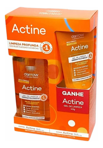 Kit Actine Sabonete Gel De Limpeza Profunda 140g + 40g