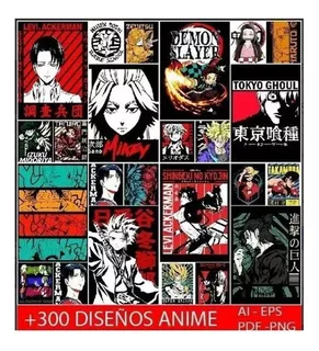 300 Plantillas Sublimación Anime Franelas Camisetas Playeras