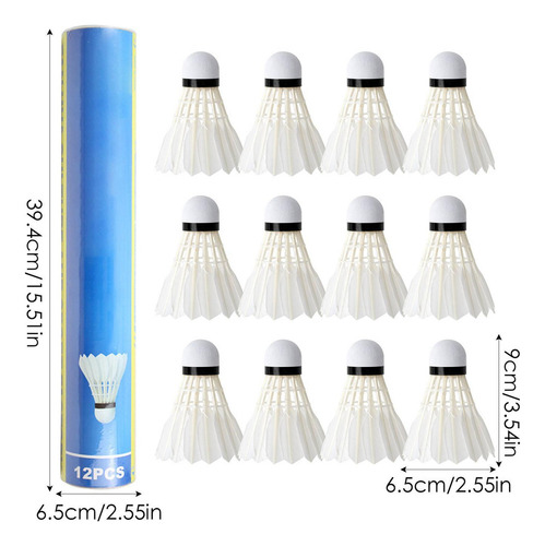 Volantes Feather Para Bádminton, 12 Unidades, Plumas De Espu