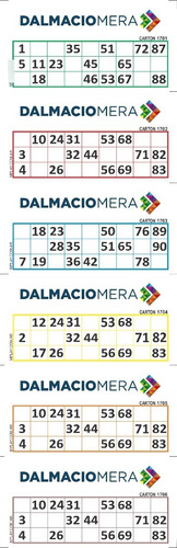 Cartones De Bingo Personalizados Color 10.000 Troquelados