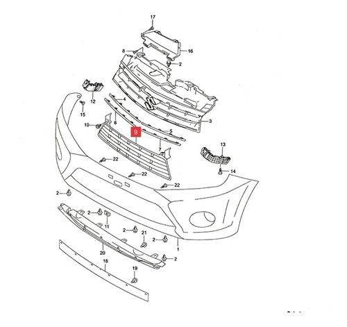 Rejilla Central Paragolpe Delantero Suzuki Celerio Ga 16-18