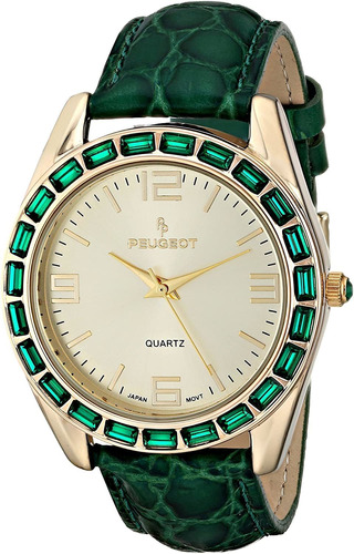 Reloj Mujer Peugeot 3038gr Cuarzo Pulso Verde Just Watches