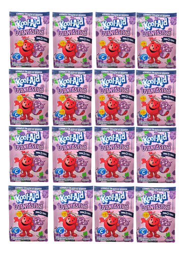 20 Sobres Kool-aid Uvantástica De 15g C/u (rinde 2lts)