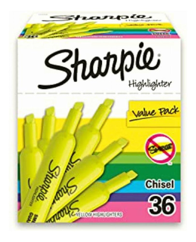 Sharpie Accent Marcatextos Tank-style, 6-pack, Colores Color Amarillo