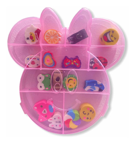 Borrador De Figuras Animalitos-corazones-frutitas Estuche