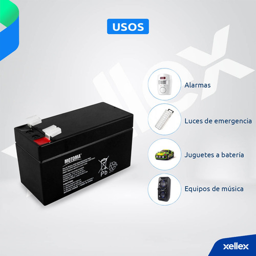 1 X Bateria Recargable 12v 1.2ah Motoma Selladas San Martin