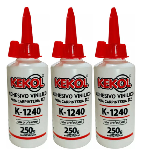 (3) Unid. Kekol K1240 Cola Vinilica Profesional 1/4 Kg